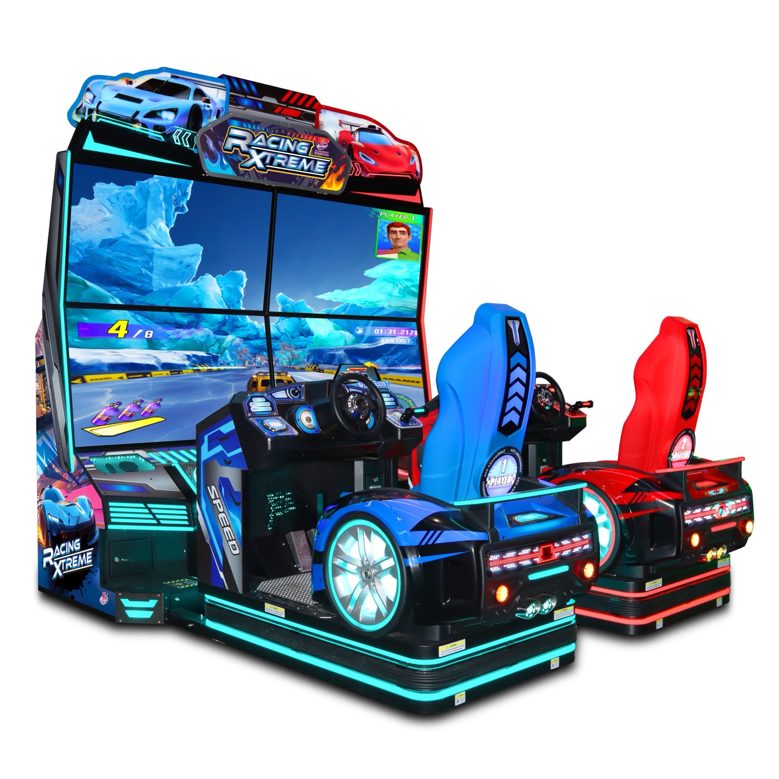Racing Xtreme DX (4 monitoren, blauw-rood)